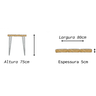 Conjunto de Mesa e Bancos Rústicos | Estrutura Hairpin - 120cm - 10