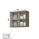 Ver imagem 5 de Armário Aéreo de Cozinha Lora 80cm 2 Portas Vidro MDF Bater Duna Casa 812