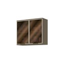 Ver imagem 4 de Armário Aéreo de Cozinha Lora 80cm 2 Portas Vidro MDF Bater Duna Casa 812