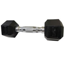 Halter Peso 2,5kg Sextavado Dumpbell Emborrachado Cromado Academia Musculaçao Treino Fortalecimento  - 2