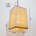 Ver imagem 3 de Luminária Pendente de Teto Lustre Rústico Sisal Palha Bivolt