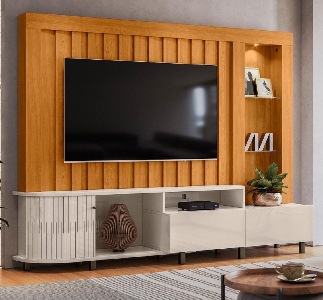 Rack Le Mans com Painel Para TV até 70 Polegadas Cinamomo Off White ...