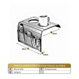 Kit 2 Bandejas Esteira para Braço de Sofá de Couro Marrom com Porta Controle - 5