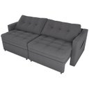 Ver imagem 3 de Sofá-cama Nayla 3 Lugares Retrátil Bouclê Cinza - Matrix