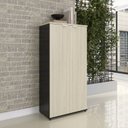 Ver imagem 1 de Armário Alto para Escritório com 2 Portas Pivotantes P25 Preto/Castanha Marrom
