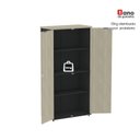 Ver mais imagens de Armário Alto para Escritório com 2 Portas Pivotantes P25 Preto/Castanha Marrom