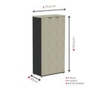 Ver imagem 4 de Armário Alto para Escritório com 2 Portas Pivotantes P25 Preto/Castanha Marrom