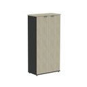 Ver imagem 3 de Armário Alto para Escritório com 2 Portas Pivotantes P25 Preto/Castanha Marrom