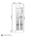 Ver imagem 2 de Cristaleira Decorativa Portas em Vídro Mdf Solari 70cm com Roda Pé Luminária Led Jequitibá/gris Fosc