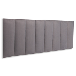 Cabeceira Queen Modulada Reta Cama Box Suede Cinza