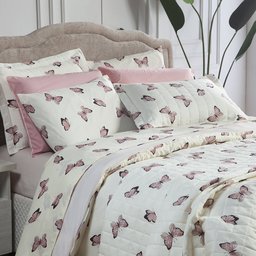 Capa Edredom Queen Algodão 150 Fios Duvet Essencialle:Borboleta - 3