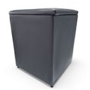 Ver imagem 1 de Puff Baú Banqueta Quadrado Cubo Decorativo Courino e Suede Cinza Escuro Courino
