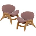 Ver imagem 1 de Kit 2 Poltronas Decorativa Orgânica Sala Living Kadosh L02 Suede Rosê - Lyam Decor