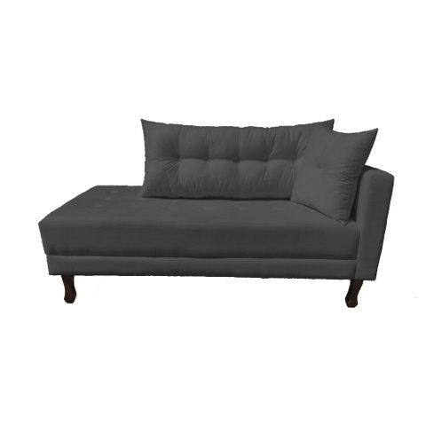 Divã Recamier Troya 2,00 Cm Lado Direito Suede Grafite