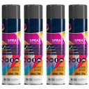 Ver imagem 1 de Tinta Spray 400ml Preto Brilhante Uso Geral em Aço Ferro Gesso Cerâmica Couro | Universo | Kit 04 Un