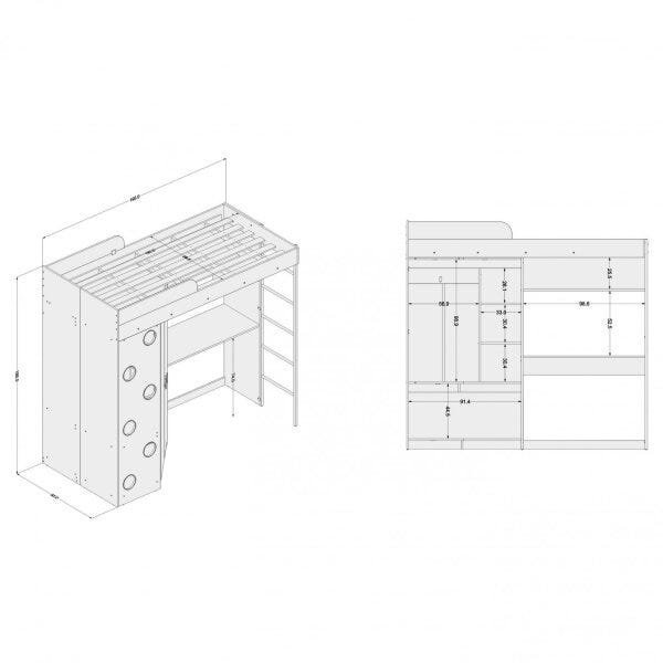 Cama Infantil Multifuncional 2 Portas 2 Prateleira Cube  - 4