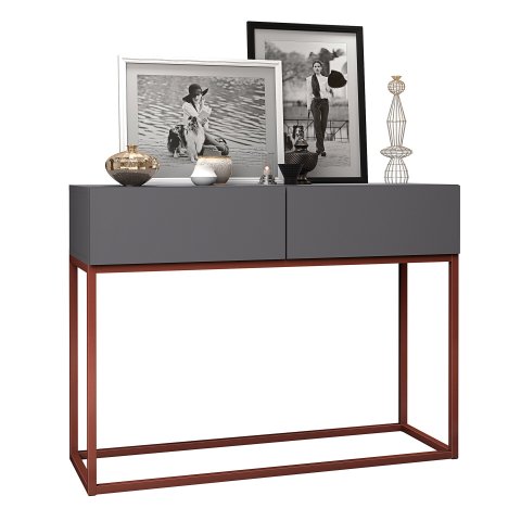 Aparador Eros  90cm Estilo Industrial 2 Gavetas Pés de Ferro 