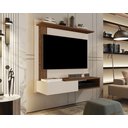 Ver imagem 1 de Painel Giovani até 32 Polegadas Off White / Freijó - Comprar Moveis em Casa