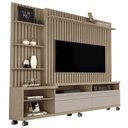 Ver imagem 2 de Estante para TV até 60 Polegadas Ripada MDF 190cmx180cm Nobre Giga Móveis Cinza Hanover/Fendi