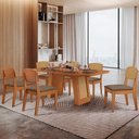 Ver imagem 2 de Mesa Carolina 180 Tampo Mdf Canto Copo 6 Cadeiras Copper Premium Moderna Mobilia