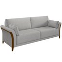 Ver imagem 2 de Sofá 02 Lugares para Sala de Estar Pés em Madeira 162 Cm Stefan M03 Linho Cinza - Lyam Decor