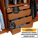 Ver mais imagens de Guarda Roupa Casal Belgica 5 Gavetas MDF-MDP Carvalho Tapajós com LED RV Móveis