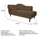 Ver imagem 3 de Kit Diva Recamier Diana 185cm Lado Direito e 02 Poltronas Julia Suede - Doce Sonho Móveis RECAMIER D