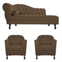 Ver imagem 2 de Kit Diva Recamier Diana 185cm Lado Direito e 02 Poltronas Julia Suede - Doce Sonho Móveis RECAMIER D