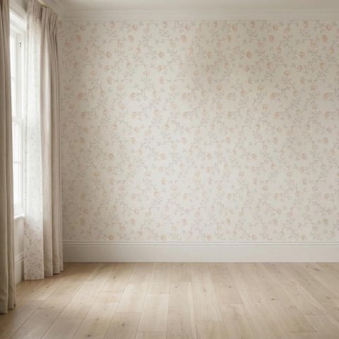 Papel de Parede Floral Clássico Ich – Flores Delicadas e Ramo Provençal