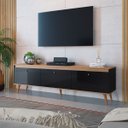 Ver imagem 1 de Rack para Sala de Tv Grande até 60’ 180 Cm Pés Palito Viena Preto Mel Mdp - Clicklar