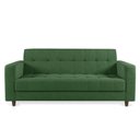 Ver imagem 3 de Sofá 03 Lugares Arezzo Suede Verde Pés Chanfrado Tabaco - D’Rossi