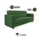 Ver imagem 6 de Sofá 03 Lugares Arezzo Suede Verde Pés Chanfrado Tabaco - D’Rossi