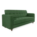 Ver imagem 1 de Sofá 03 Lugares Arezzo Suede Verde Pés Chanfrado Tabaco - D’Rossi