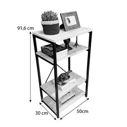 Aparador de Ferro e Madeira Style Slim Industrial Nozes e Preto - 7