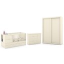 Ver imagem 1 de Dormitório Completo Infantil Tutto New 2 Portas de Correr, Cômoda 4 Gavetas, Berço Formare Off White