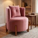 Ver imagem 3 de Poltrona Orgânica Curva Luna Veludo Rosa - Montanaris Decor