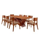 Ver imagem 3 de Conjunto de Jantar Venus 8 Lugares Tampo MDF Cadeiras Viena Gold Estofadas Imbuia Moderna