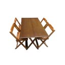 Ver imagem 3 de Conjunto Mesa Dobrável Madeira 120x70cm com 4 Cadeiras Imbuia