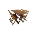 Ver imagem 5 de Conjunto Mesa Dobrável Madeira 120x70cm com 4 Cadeiras Imbuia