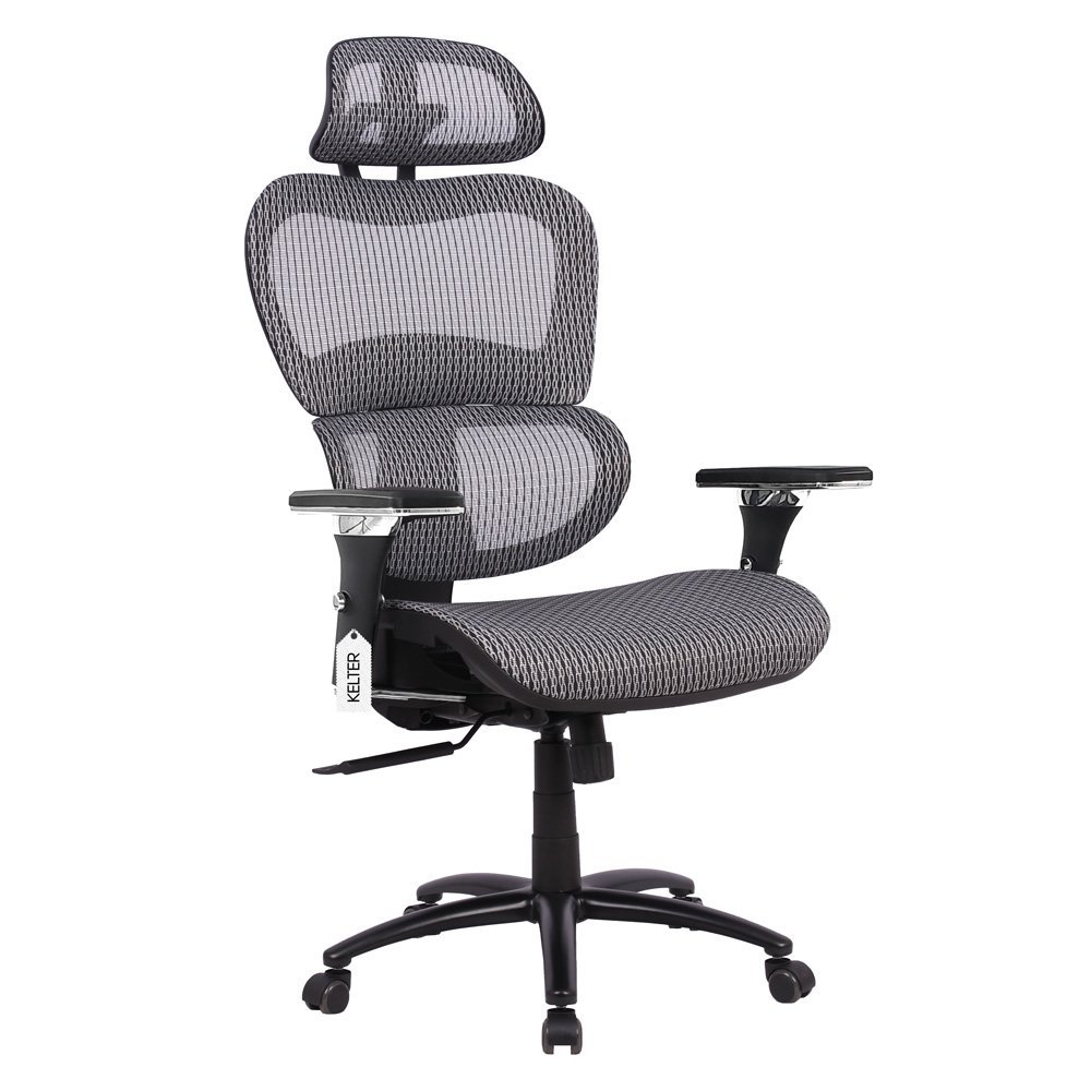 Cadeira de Escritório Ergonômica Presidente Tela Mesh Kelter Cinza V502 - 1