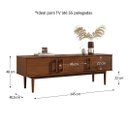 Ver imagem 3 de Rack Sala Moderno Tv 55 Pés Retos Madeira Castanho Tecca Idimex