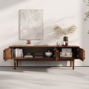 Ver imagem 6 de Rack Sala Moderno Tv 55 Pés Retos Madeira Castanho Tecca Idimex