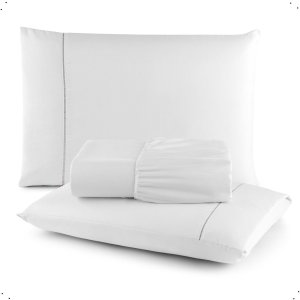 Jogo de Lencol Casal Queen 3 Peças 400 Fios Percal com Elastico Hotel Cor Branco
