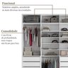 Guarda-roupa Closet Casal 100% Mdf Bp 277,7cm com 1 Porta Espelho 6 Gavetas Sion - 6