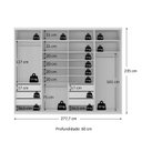 Ver imagem 3 de Guarda-roupa Closet Casal 100% Mdf Bp 277,7cm com 1 Porta Espelho 6 Gavetas Sion