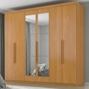 Ver imagem 2 de Guarda Roupa Casal 6 Portas com Espelho Eviden 230 cm Zanz Cinamomo