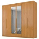 Ver imagem 1 de Guarda Roupa Casal 6 Portas com Espelho Eviden 230 cm Zanz Cinamomo