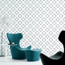 Ver imagem 1 de Papel de Parede Geométrico Diagonal Azul e Branco Arte Destaque 2 Metros