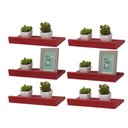 Ver imagem 1 de Kit 6 Prateleiras Porta Quadros 40 X 15cm Vermelha Suporte Invisível