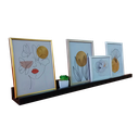 Ver imagem 2 de Kit 2 Prateleira Porta Quadros Retratos Fotos Temperos Livros e Enfeites Cor:Preto